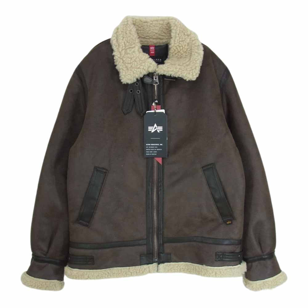 ALPHA アルファ INDUSTRIES B-3 フェイクムートン ジャケット ブラウン系 L【美品】【中古】