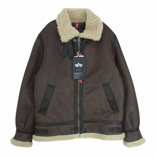 ALPHA アルファ INDUSTRIES B-3 フェイクムートン ジャケット ブラウン系 L【美品】【中古】