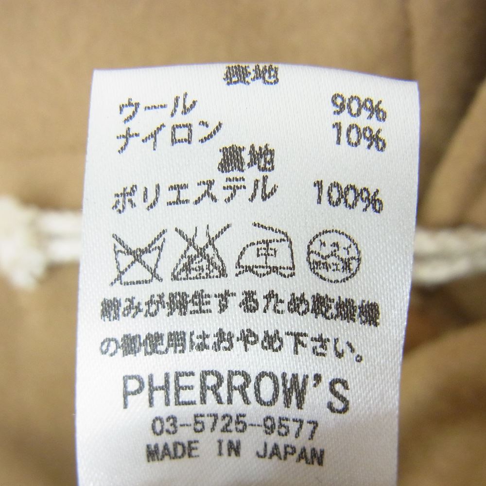 Pherrow's フェローズ 13W-PND1 ミドル丈 ダッフルコート ブラウン系 38【美品】【中古】