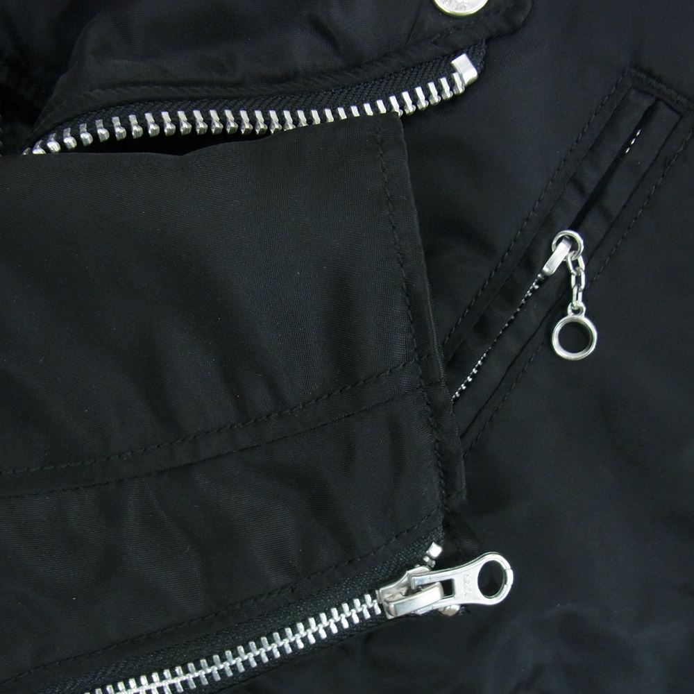 schott ショット 3162018-09  中綿入り ナイロン ダブルライダース ジャケット ブラック系 L【美品】【中古】