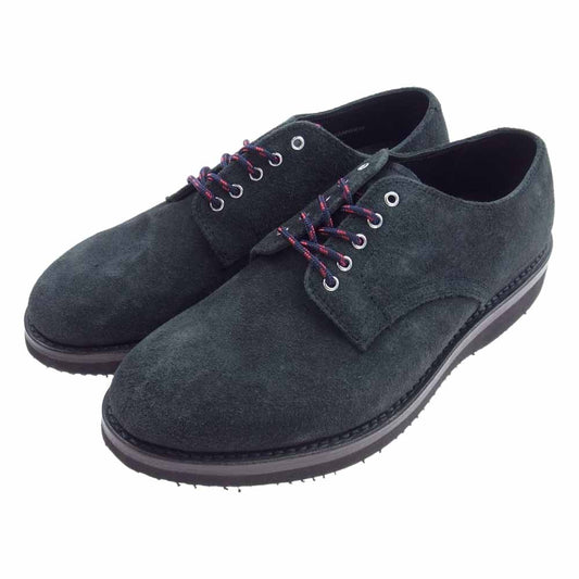 ウィールローブ FOLDED PLAIN TOE DOUBLE-FACED HOWEEN CALLICO BLACk プレーントゥ ホーウィン キャリコレザー スエード シューズ チャコールグリーン系 9【美品】【中古】