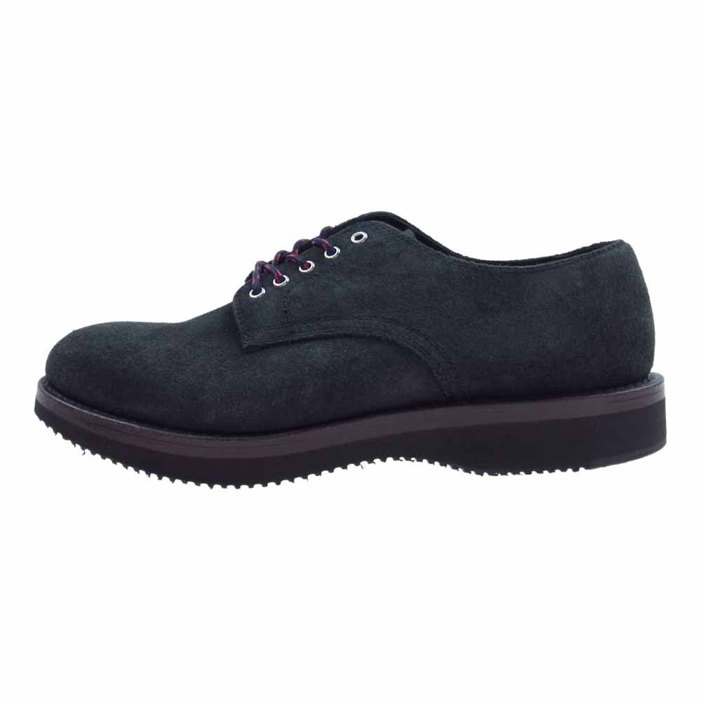 ウィールローブ FOLDED PLAIN TOE DOUBLE-FACED HOWEEN CALLICO BLACk プレーントゥ ホーウィン キャリコレザー スエード シューズ チャコールグリーン系 9【美品】【中古】