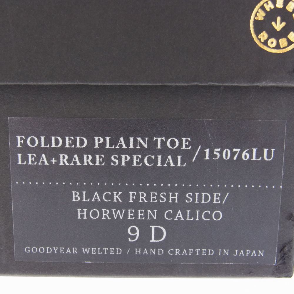 ウィールローブ FOLDED PLAIN TOE DOUBLE-FACED HOWEEN CALLICO BLACk プレーントゥ ホーウィン キャリコレザー スエード シューズ チャコールグリーン系 9【美品】【中古】