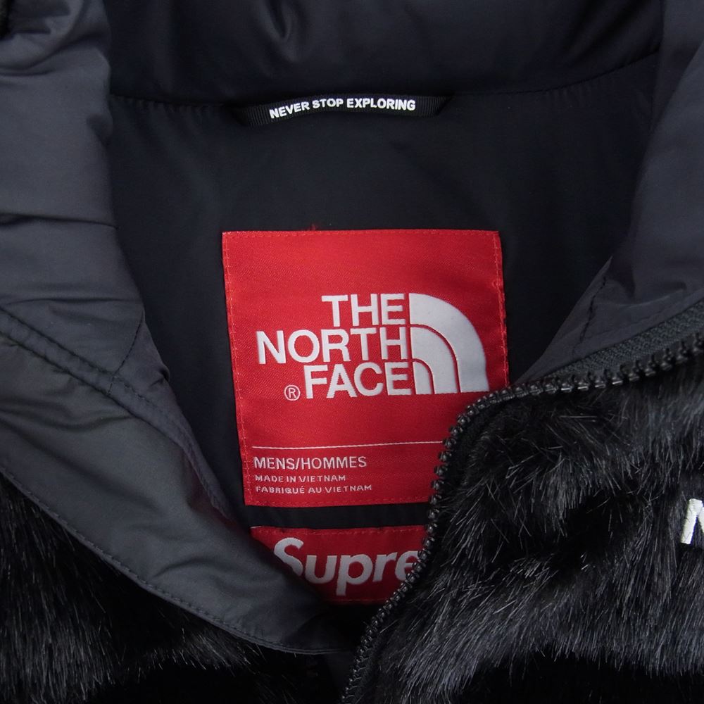 Supreme シュプリーム 20AW ND92001I ×THE NORTH FACE ザ ノース フェイス Faux Fur Nuptse Jacket ファー ヌプシ ダウン ジャケット ブラック ブラック系 USA XL【極上美品】【中古】