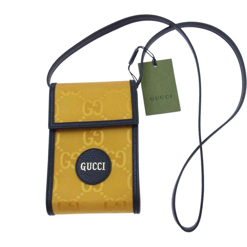 GUCCI グッチ 625599 GG ロゴ グッチオブザグリッド 斜め掛け ショルダーバッグ イエロー系 ブラック系【極上美品】【中古】