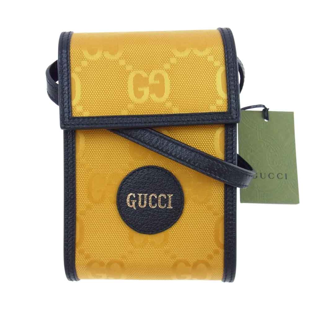 GUCCI グッチ 625599 GG ロゴ グッチオブザグリッド 斜め掛け ショルダーバッグ イエロー系 ブラック系【極上美品】【中古】
