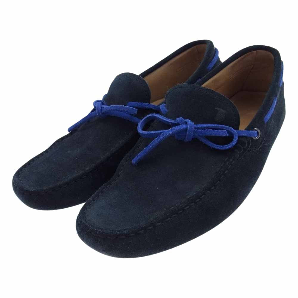 TOD’S トッズ イタリア製 スエード モカシン ドライビングシューズ ダークグリーン系 6.5【中古】
