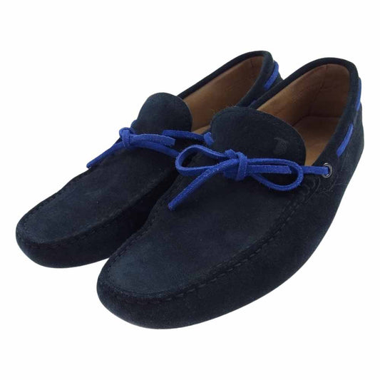 TOD’S トッズ イタリア製 スエード モカシン ドライビングシューズ ダークグリーン系 6.5【中古】
