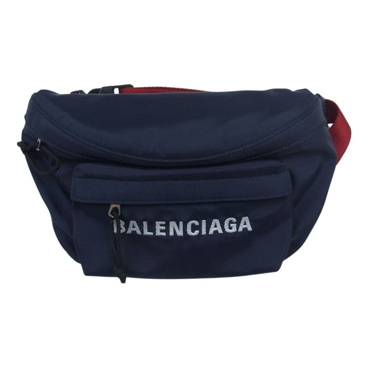 BALENCIAGA バレンシアガ 552770 4370 ウィール ベルトバッグ ボディバッグ ネイビー系【中古】