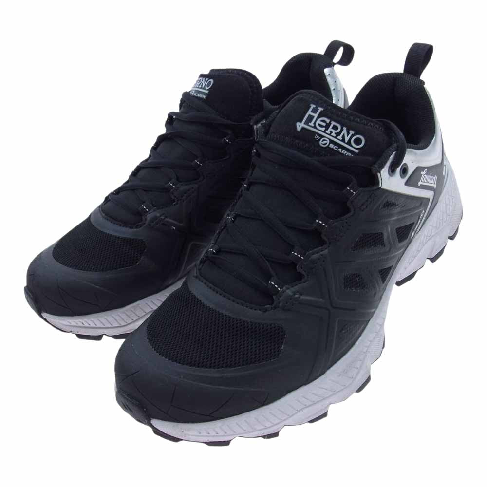 Herno ヘルノ 33073-200 × SCARPA SPIN ULTRA 2 ASSOLUTO GTX スカルパ トレイル ランニング シューズ ローカット スニーカー ブラック系 EU41【中古】