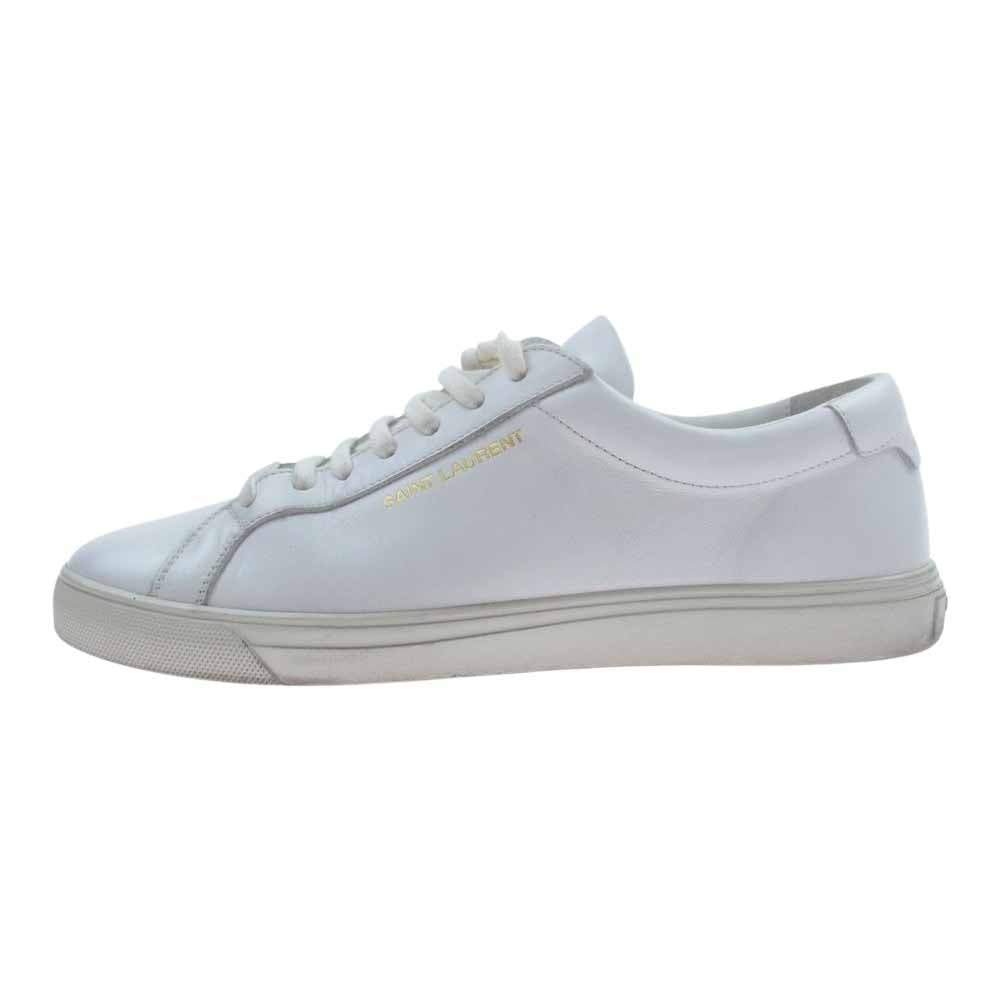 SAINT LAURENT サンローラン  606833 0M500 ANDY SNEAKERS アンディ スニーカー レザー ローカット スニーカー 靴  ホワイト系 40【中古】