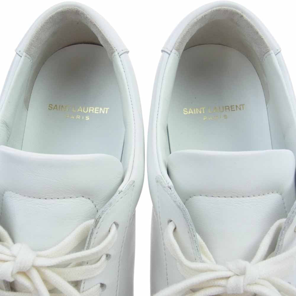 SAINT LAURENT サンローラン  606833 0M500 ANDY SNEAKERS アンディ スニーカー レザー ローカット スニーカー 靴  ホワイト系 40【中古】