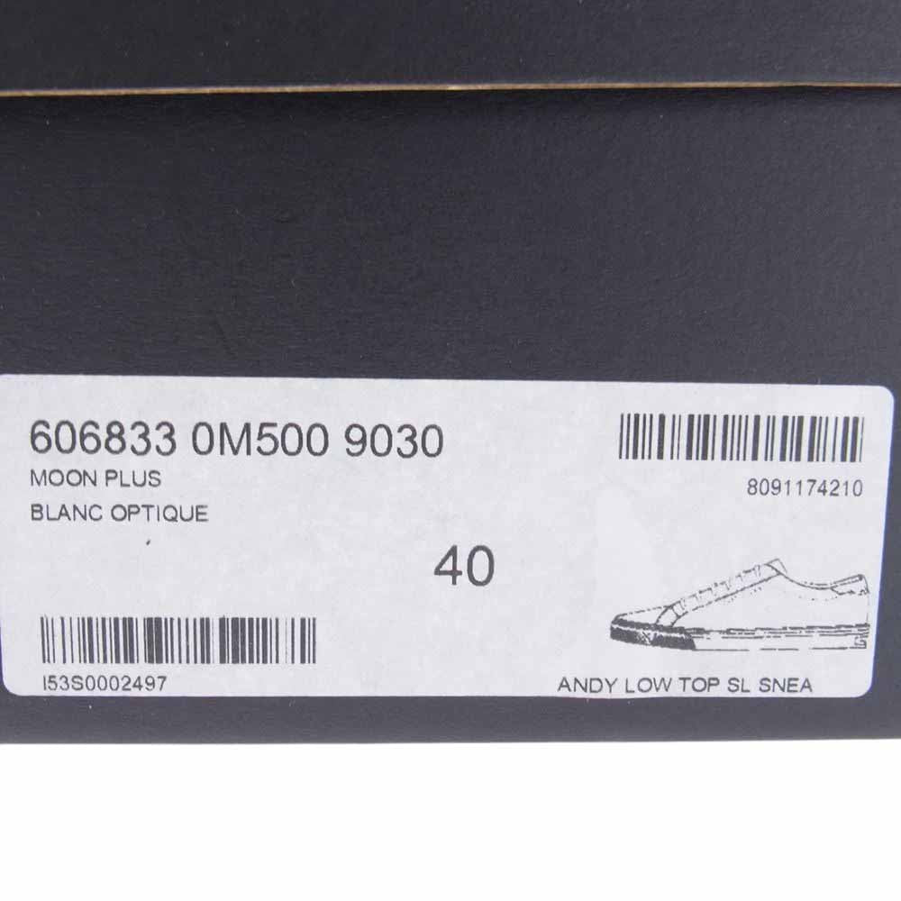 SAINT LAURENT サンローラン  606833 0M500 ANDY SNEAKERS アンディ スニーカー レザー ローカット スニーカー 靴  ホワイト系 40【中古】