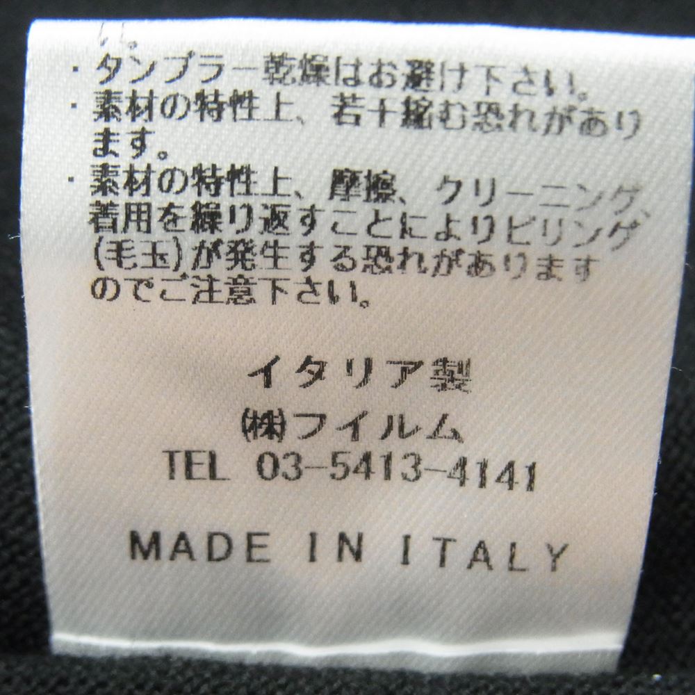セッテフィーリカシミア SF-09-010-212 ボタンレス カーディガン イタリア製 ブラック系 S 48【中古】