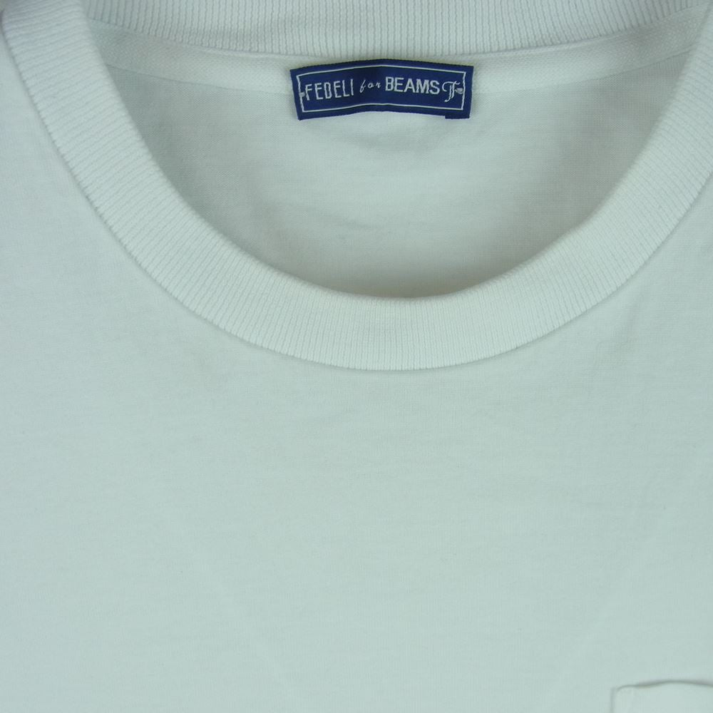 フェデーリ BEAMS F ビームスエフ別注 ポケット 半袖 Tシャツ コットン イタリア製 ホワイト系 48【中古】