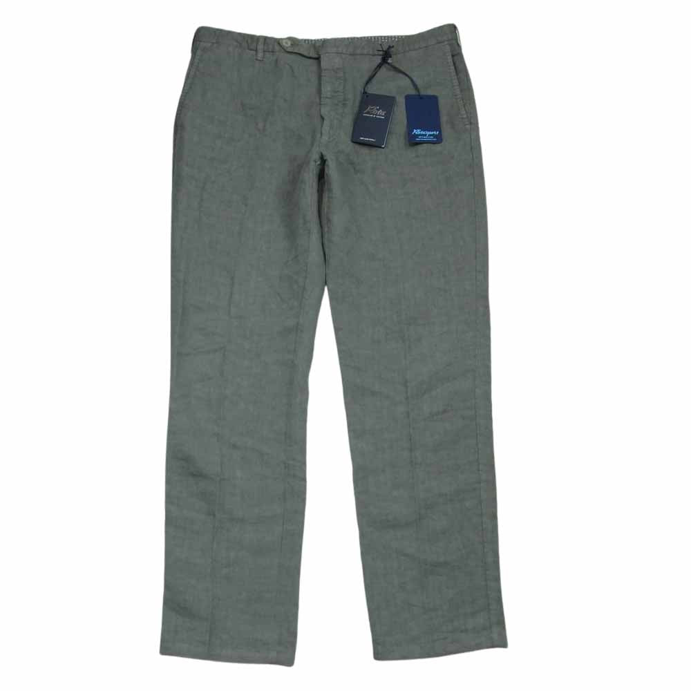 ロータ 1307P ガーメントダイ ノープリーツ リネン パンツ 52 グレー系 18【中古】