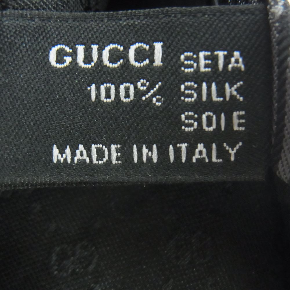 GUCCI グッチ GGチェック柄 ネクタイ イタリア製 グレー系【中古】