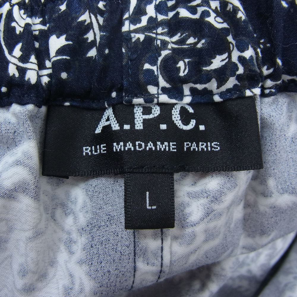 A.P.C. アーペーセー 24166-1-55081 総柄 イージーパンツ  ネイビー系 L【中古】