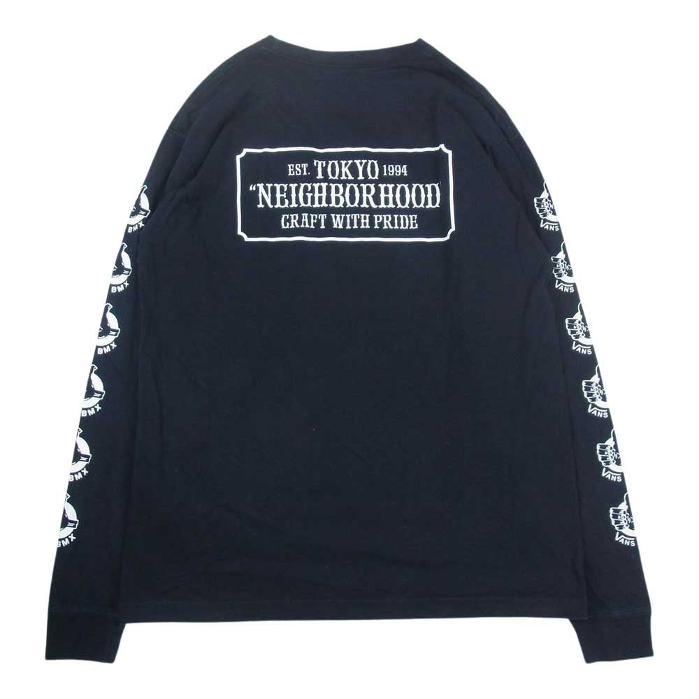 NEIGHBORHOOD ネイバーフッド × VANS バンズ アームロゴ プリント 長袖 TEE Tシャツ カットソー ブラック系 L【中古】