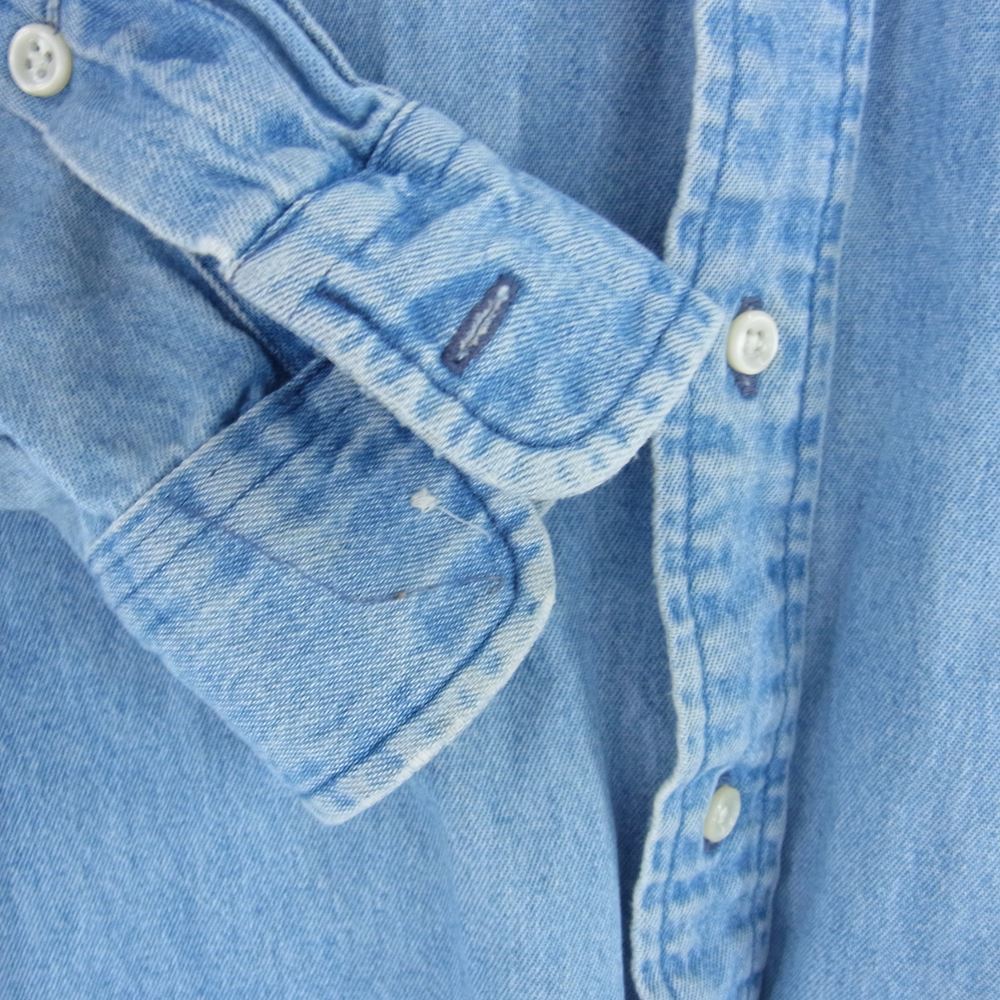 POLO RALPH LAUREN ポロ・ラルフローレン ビッグシャツ デニム シャツ キッズ 子供用 BDシャツ インディゴブルー系 KIDS L【中古】