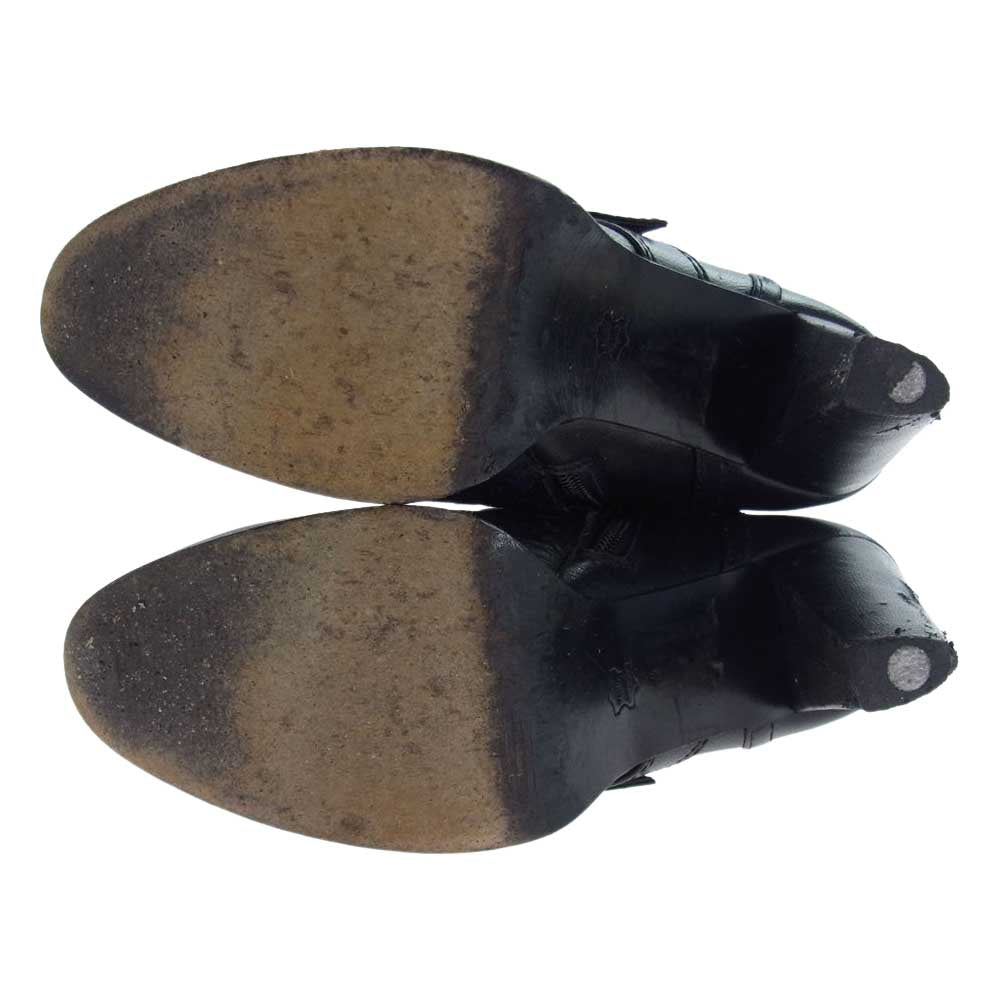 BURBERRY BLUE LABEL バーバリーブルーレーベル レザー ロング ブーツ ブラック系 4【中古】