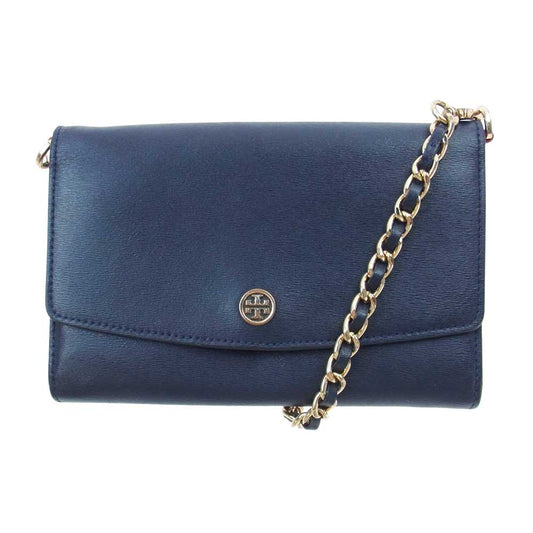 Tory Burch トリーバーチ チェーン ミニ ショルダー バッグ ネイビー系【中古】
