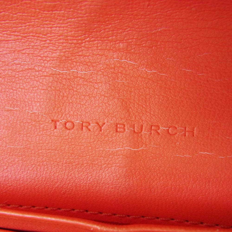 TORY BURCH チェーンショルダーバッグ レザー レッド オレンジ