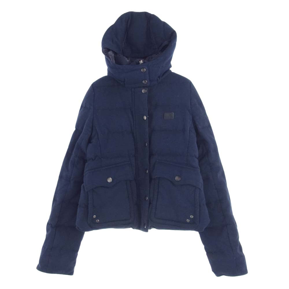 BURBERRY BLUE LABEL バーバリーブルーレーベル リバーシブル ダウン ジャケット ネイビー系 36【中古】