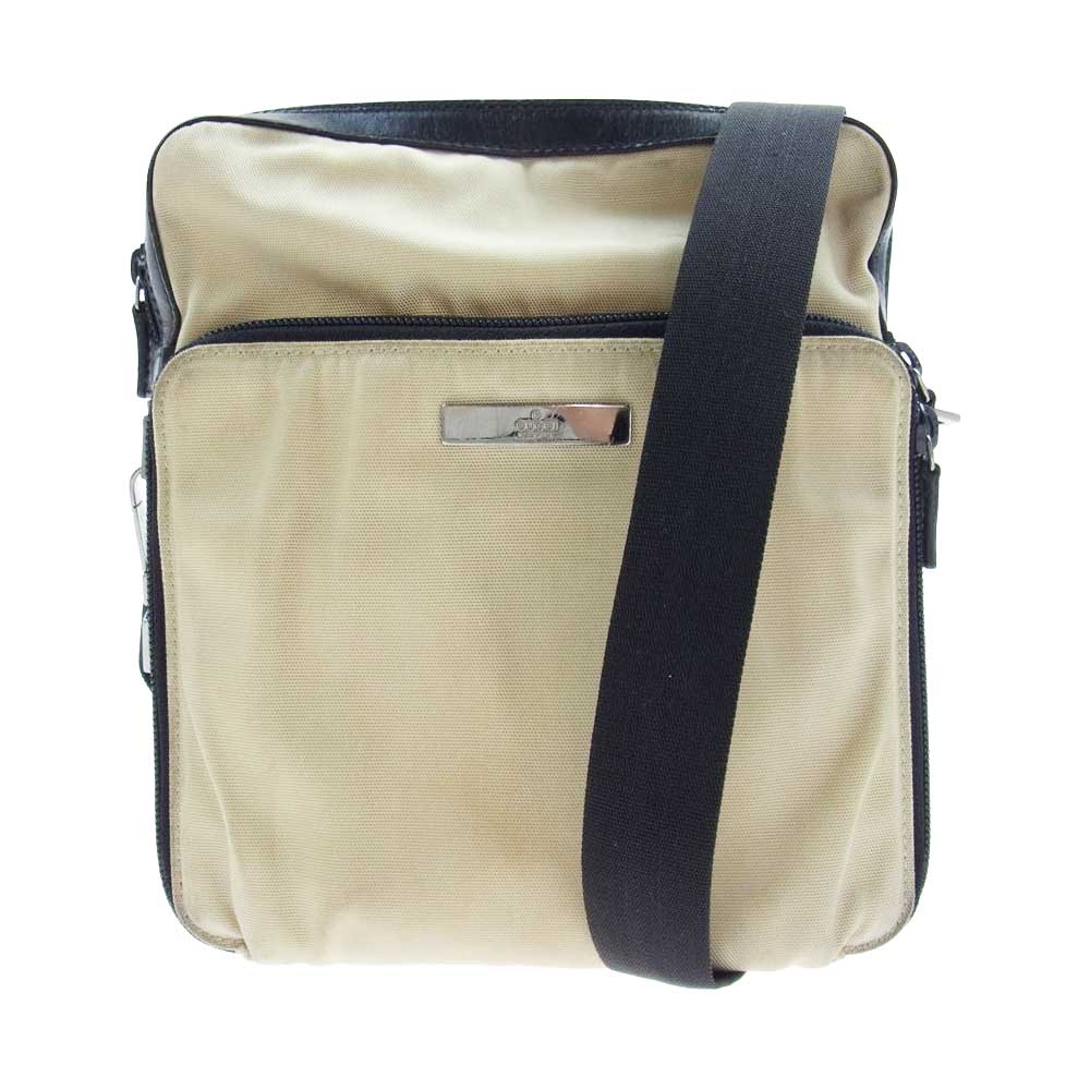 GUCCI グッチ 007 2019 001998 ナイロン レザー ショルダー バッグ ベージュ系【中古】