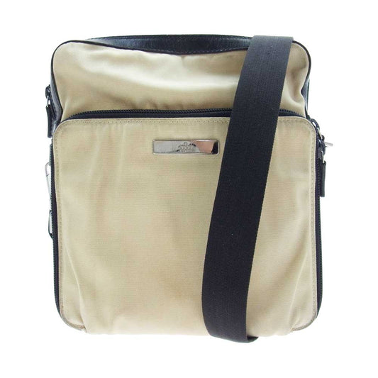 GUCCI グッチ 007 2019 001998 ナイロン レザー ショルダー バッグ ベージュ系【中古】