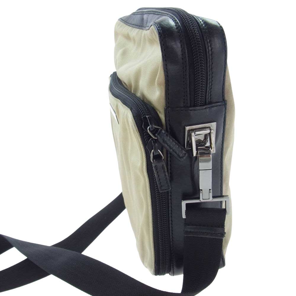 GUCCI グッチ 007 2019 001998 ナイロン レザー ショルダー バッグ ベージュ系【中古】