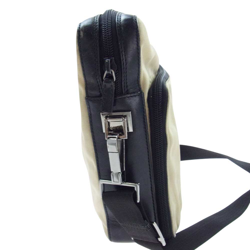 GUCCI グッチ 007 2019 001998 ナイロン レザー ショルダー バッグ ベージュ系【中古】