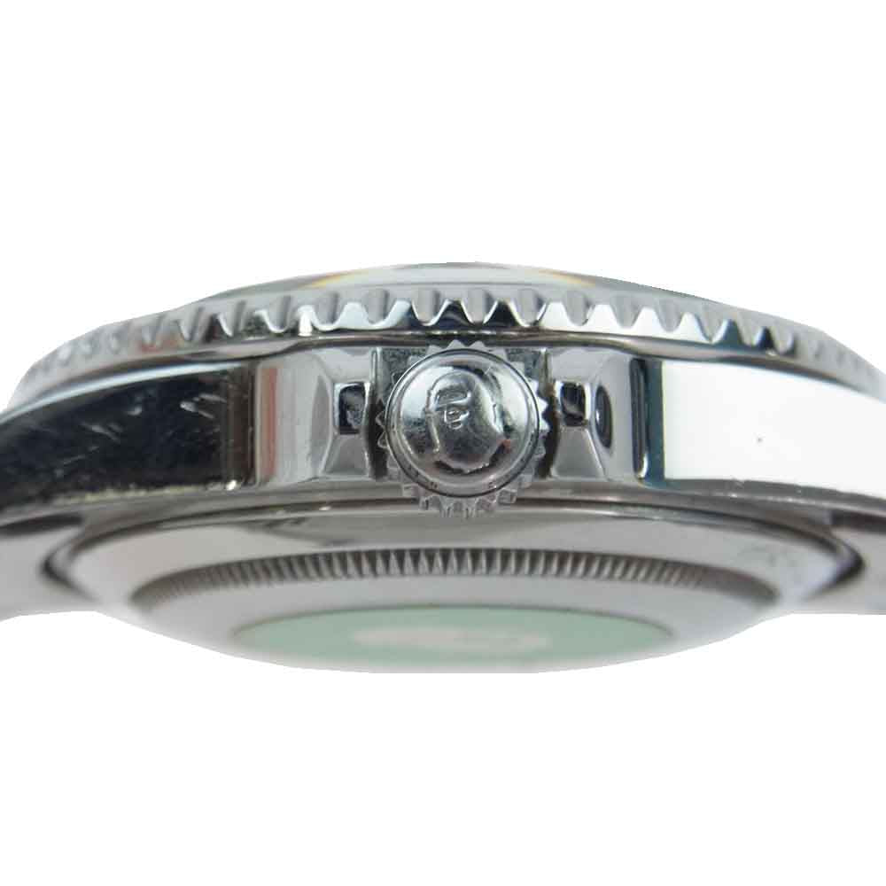 A BATHING APE アベイシングエイプ Bapex T001 サルマリーナ 自動巻き 腕時計 シルバー系 グリーン系【中古】