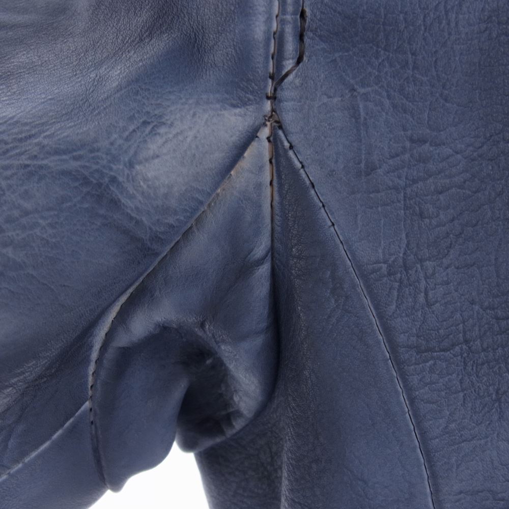 STRUM ストラム 22AW STL067-03 フルタンニン鞣し 製品燃焼染め カーフスキン Burning dyed SPEEDER ダブル ライダース ジャケット ライトネイビー系 M【新古品】【未使用】【中古】