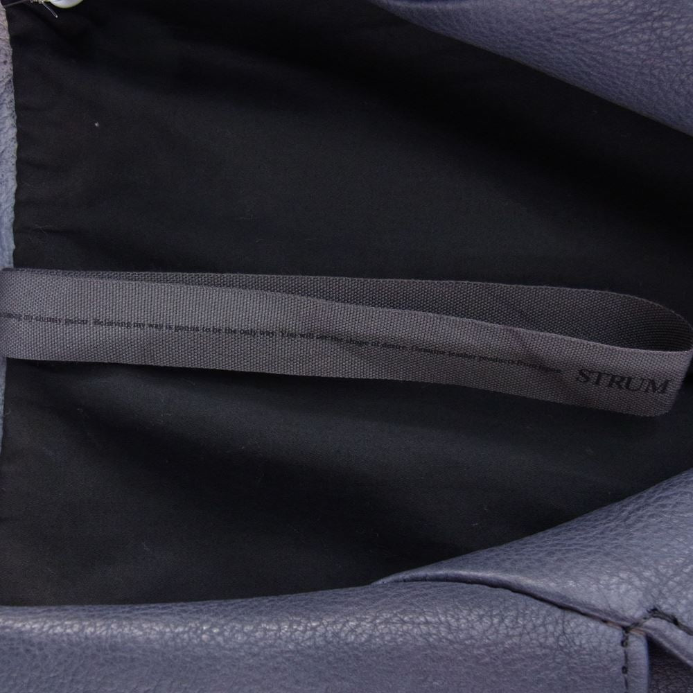 STRUM ストラム 22AW STL067-06 フルタンニン鞣し 製品燃焼染め ジャパンカーフスキン Burning dyed RAVEN ダブルライダースジャケット ライトネイビー系 M【新古品】【未使用】【中古】