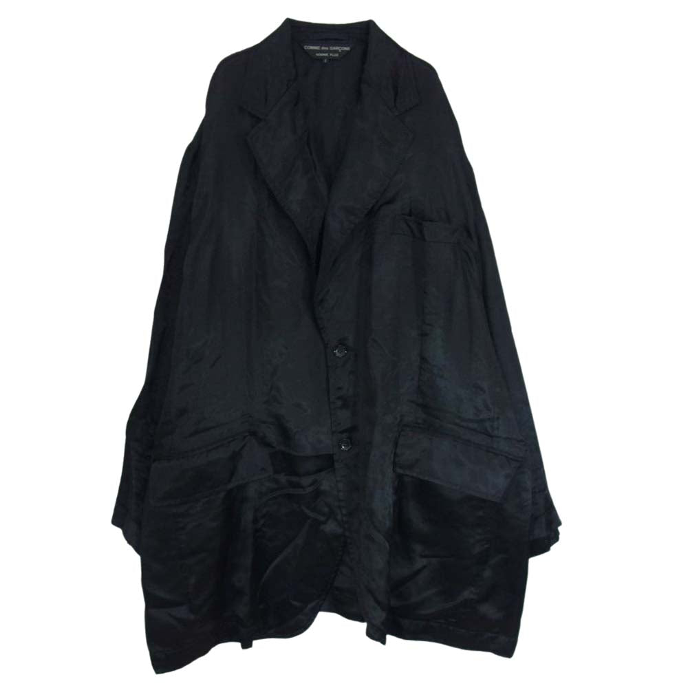 COMME des GARCONS HOMME PLUS コムデギャルソンオムプリュス 22SS 花の存在期 PI-J052 oversized cupro blazer バックローズ プリント キュプラ オーバーサイズ ジャケット ブラック系 S【中古】