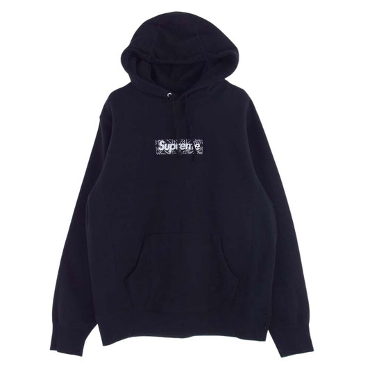 Supreme シュプリーム 19AW Bandana Box Logo Hooded Sweatshirt バンダナ ボックス ロゴ フーディー パーカー  ブラック系 M【中古】