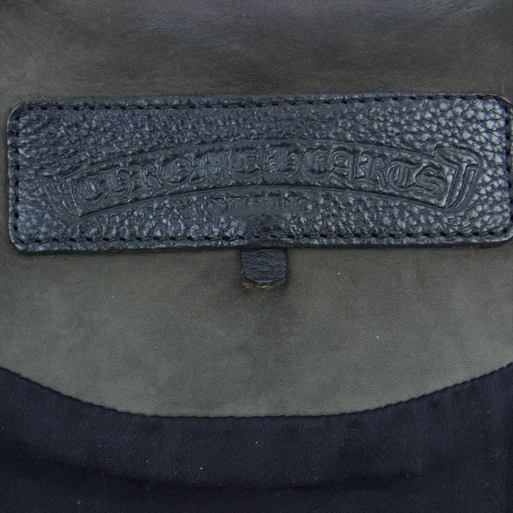 CHROME HEARTS クロムハーツ（原本無） 6B FRNT ZIP バックCH フレア ダガージップ ヌバックレザー ベスト グレー系 S【中古】
