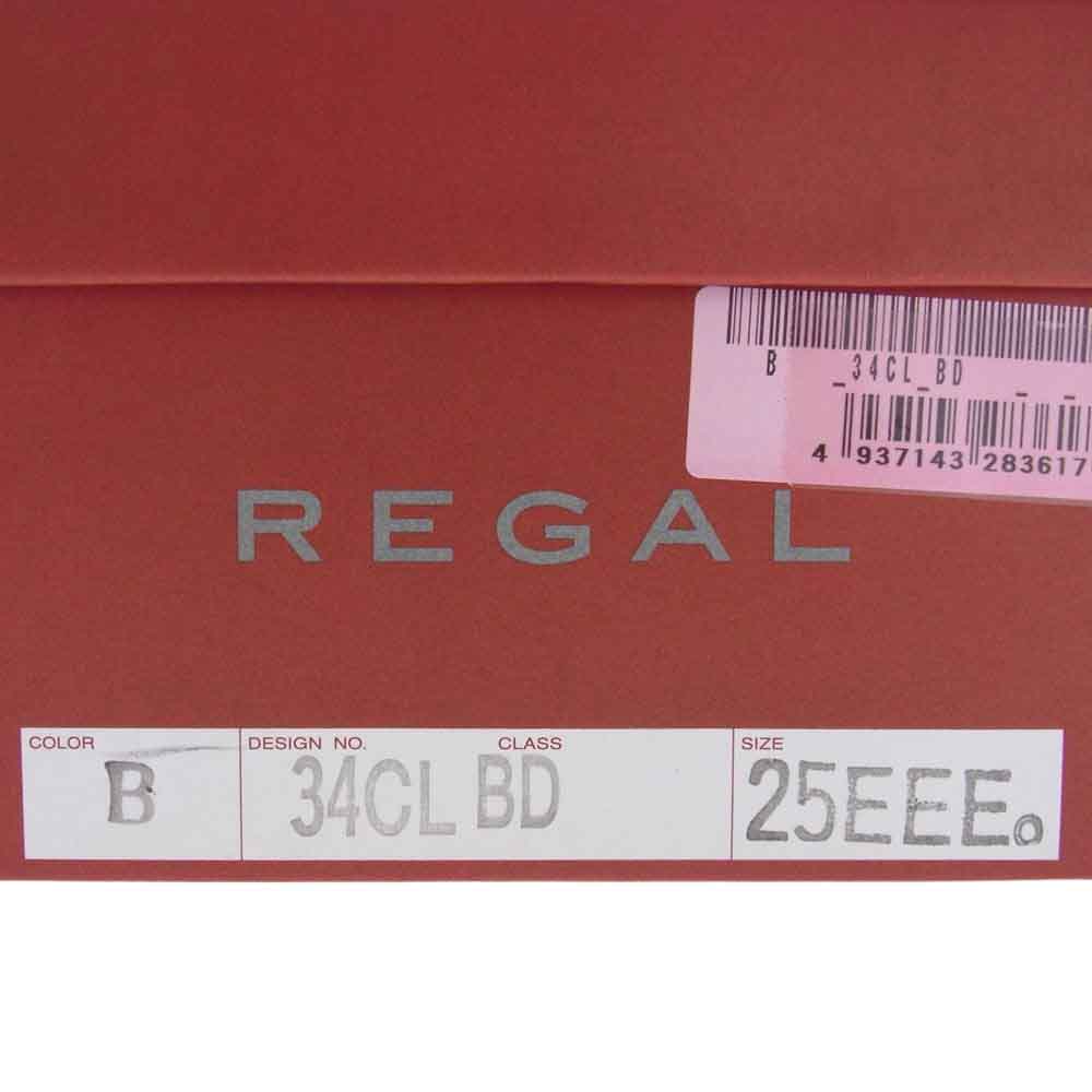 REGAL リーガル 34CL プレーントウ GORE-TEX ゴアテックス 防水 ビジネス シューズ ブラック系 25EEE【新古品】【未使用】【中古】