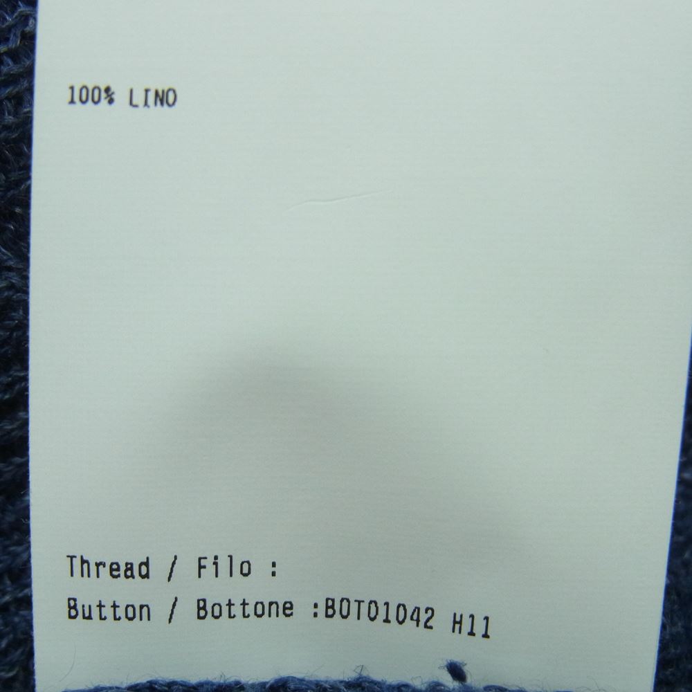 LARDINI ラルディーニ N-LJM70 ブートニエール付き リネン ニット ジャケット イタリア製 ブルー系 M【中古】