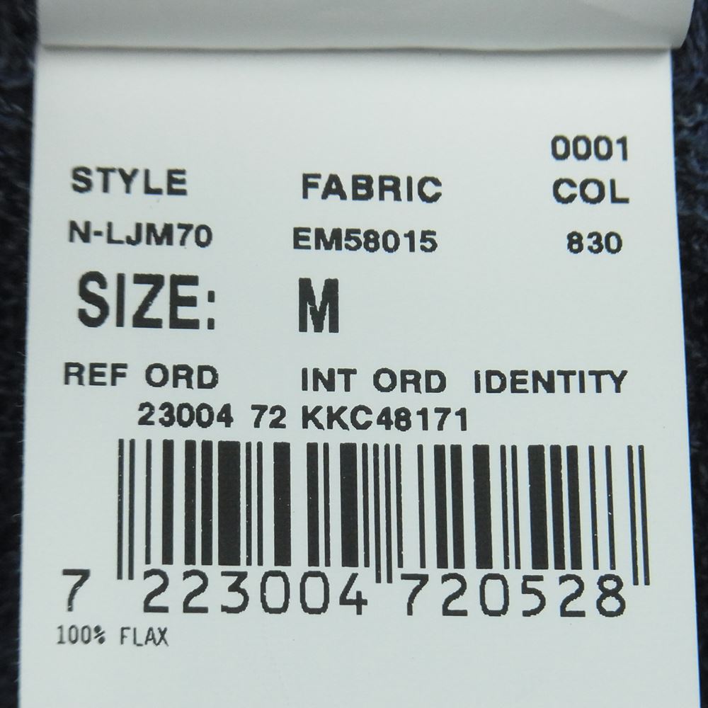 LARDINI ラルディーニ N-LJM70 ブートニエール付き リネン ニット ジャケット イタリア製 ブルー系 M【中古】