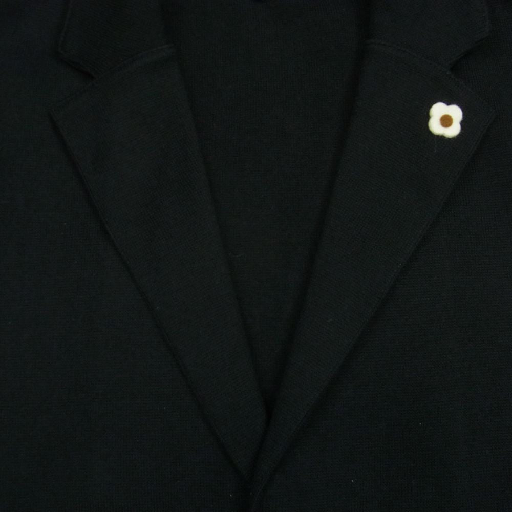 LARDINI ラルディーニ 2116-ALJM70J000 ブートニエール付き  ニット ジャケット イタリア製 ブラック系 M【中古】