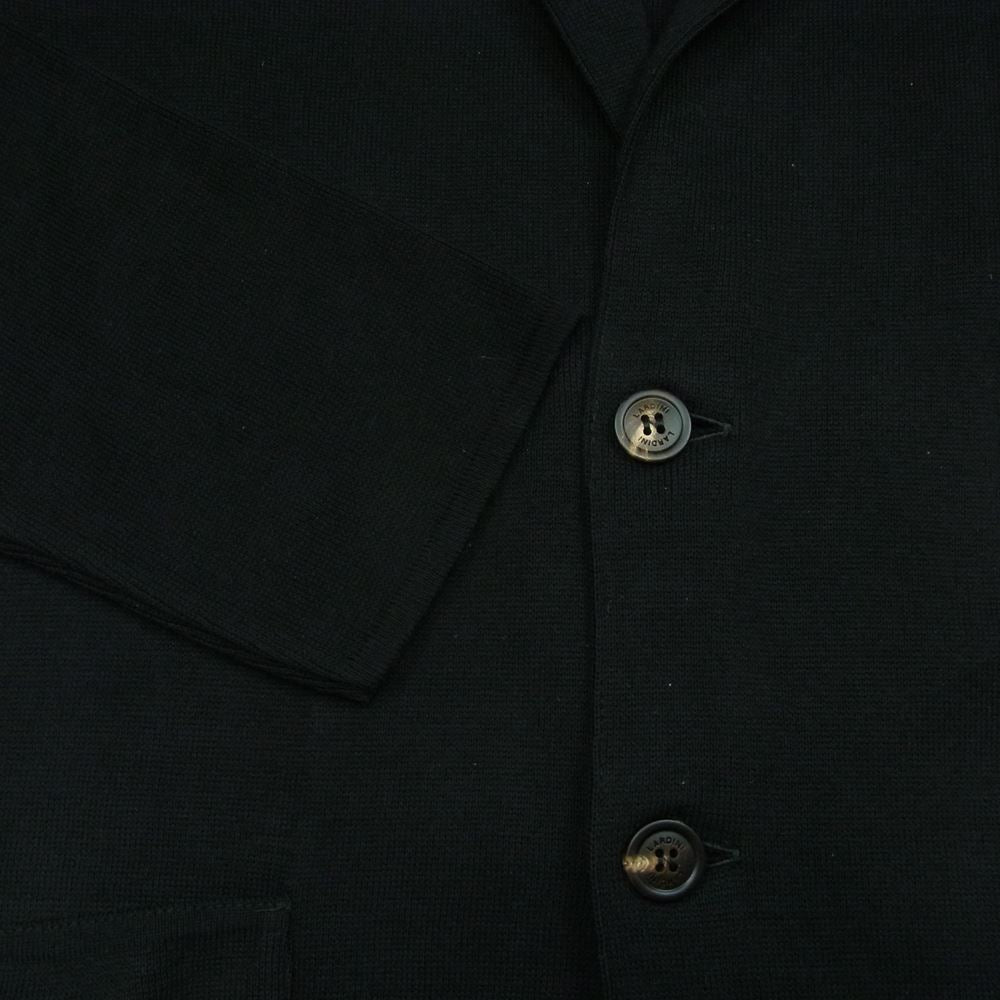 LARDINI ラルディーニ 2116-ALJM70J000 ブートニエール付き  ニット ジャケット イタリア製 ブラック系 M【中古】