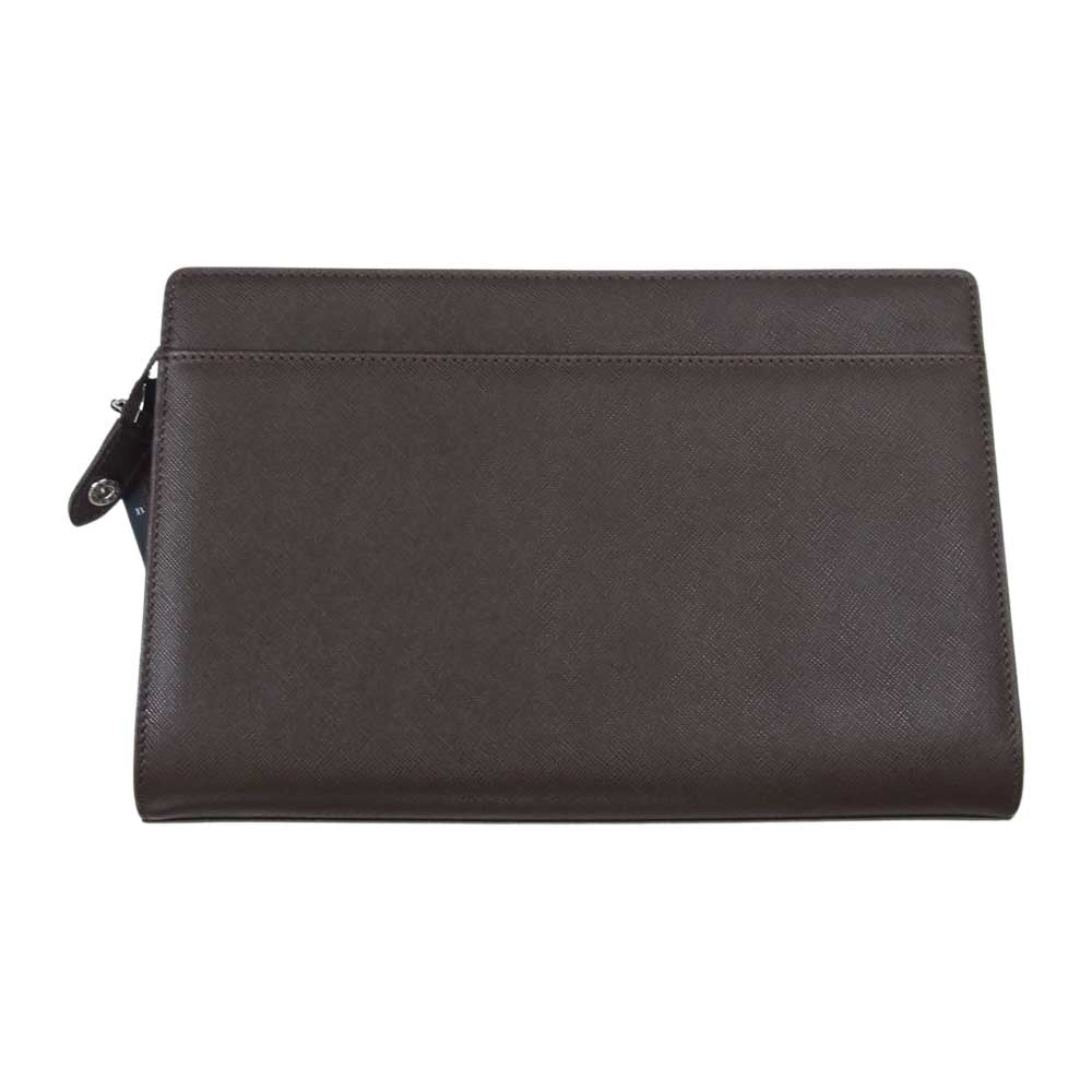 BURBERRY バーバリー WB 5046 BH 54 日本製 西川 レザー クラッチ バッグ ブラウン系【新古品】【未使用】【中古】