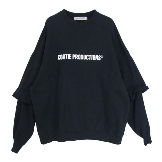 COOTIE クーティー CTE-21A308 Cellie Crewneck Sweatshirt フロントロゴ レイヤード スウェットシャツ  ブラック系 S【中古】