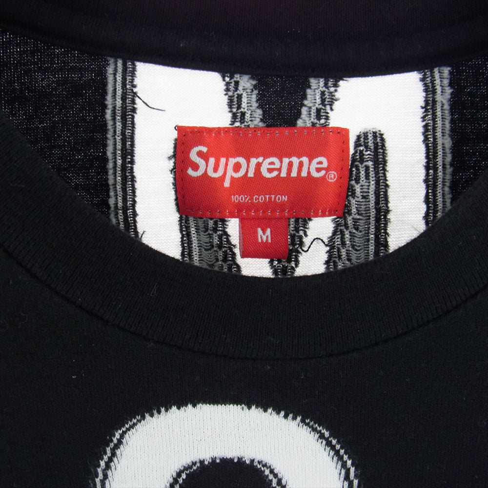 Supreme シュプリーム 21SS  Intarsia S/S Top インターシャ ロゴ Tシャツ 半袖 ブラック系 ホワイト系 M【中古】