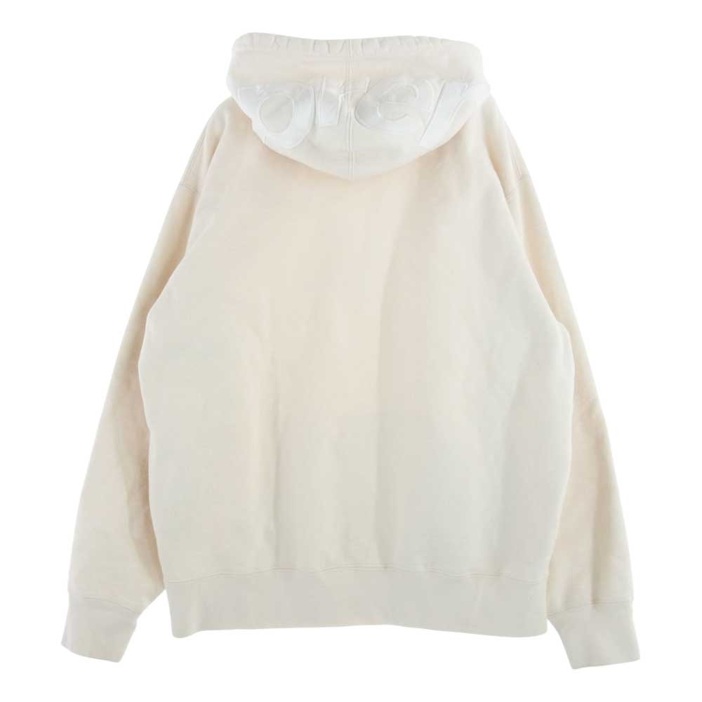 Supreme シュプリーム 21AW Contrast Hooded Sweatshirt フード ロゴ フーデット パーカー オフホワイト系 M【中古】