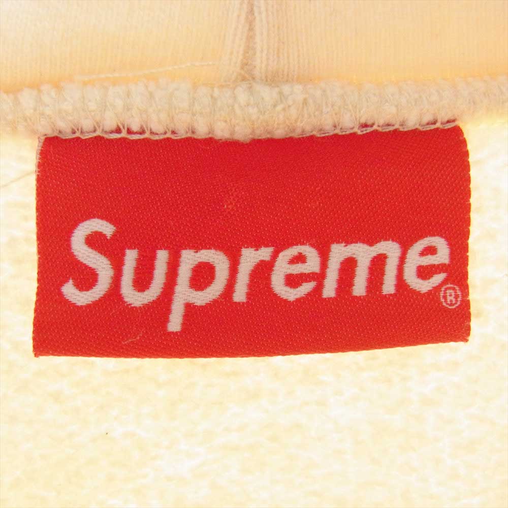 Supreme シュプリーム 21AW Contrast Hooded Sweatshirt フード ロゴ フーデット パーカー オフホワイト系 M【中古】