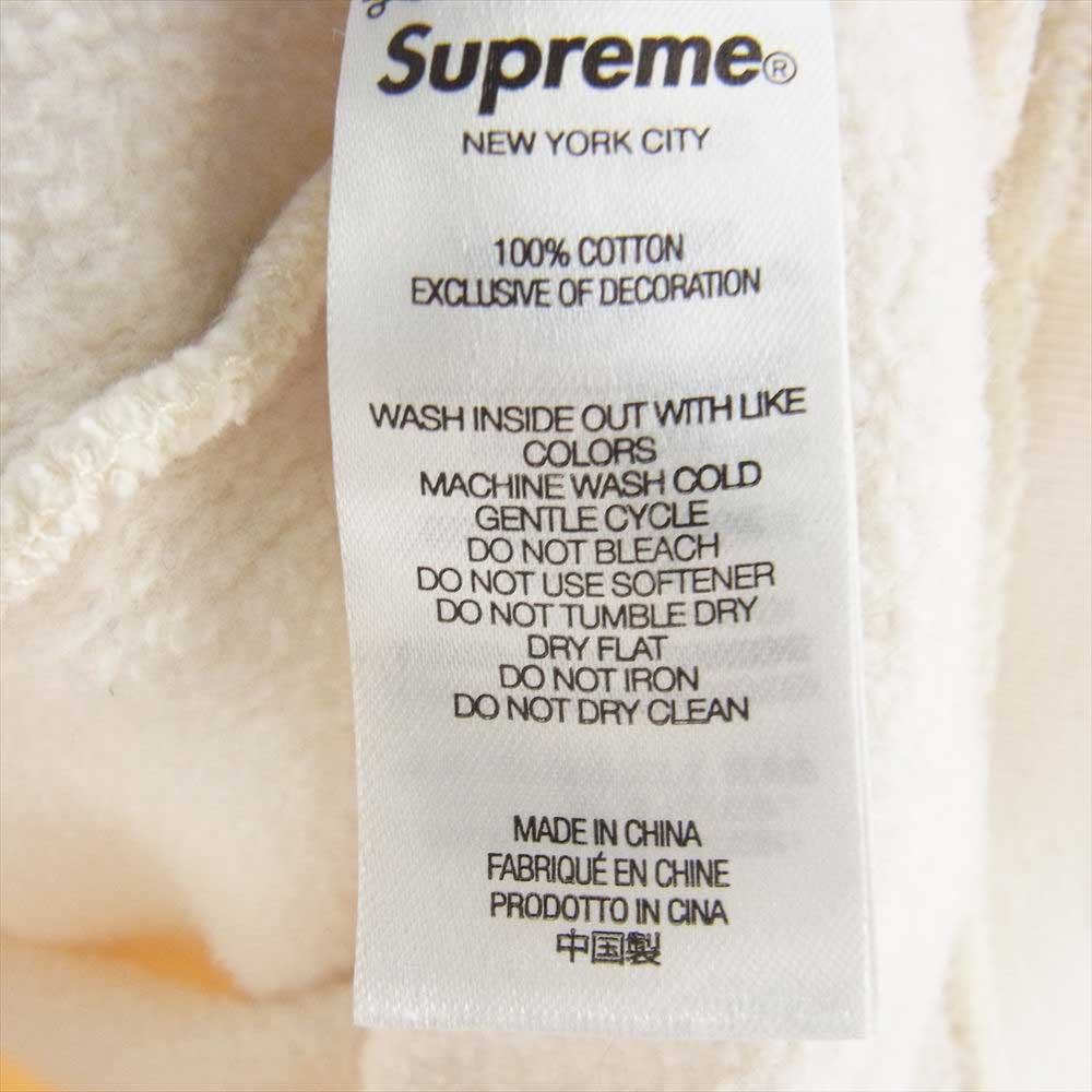 Supreme シュプリーム 21AW Contrast Hooded Sweatshirt フード ロゴ フーデット パーカー オフホワイト系 M【中古】