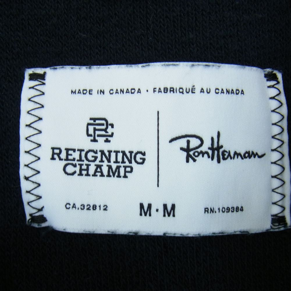 Ron Herman ロンハーマン 2920900120 × REIGNING CHAMP レイニングチャンプ パイル ジップ パーカー フーディー 別注 ブラック系 M/M【中古】